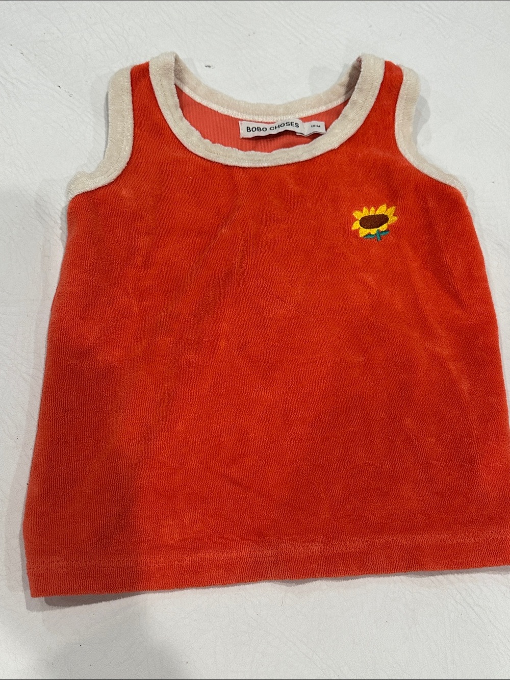 Bobo Choses Orange Sunflower organic cotton Terry Tank Top for Kids